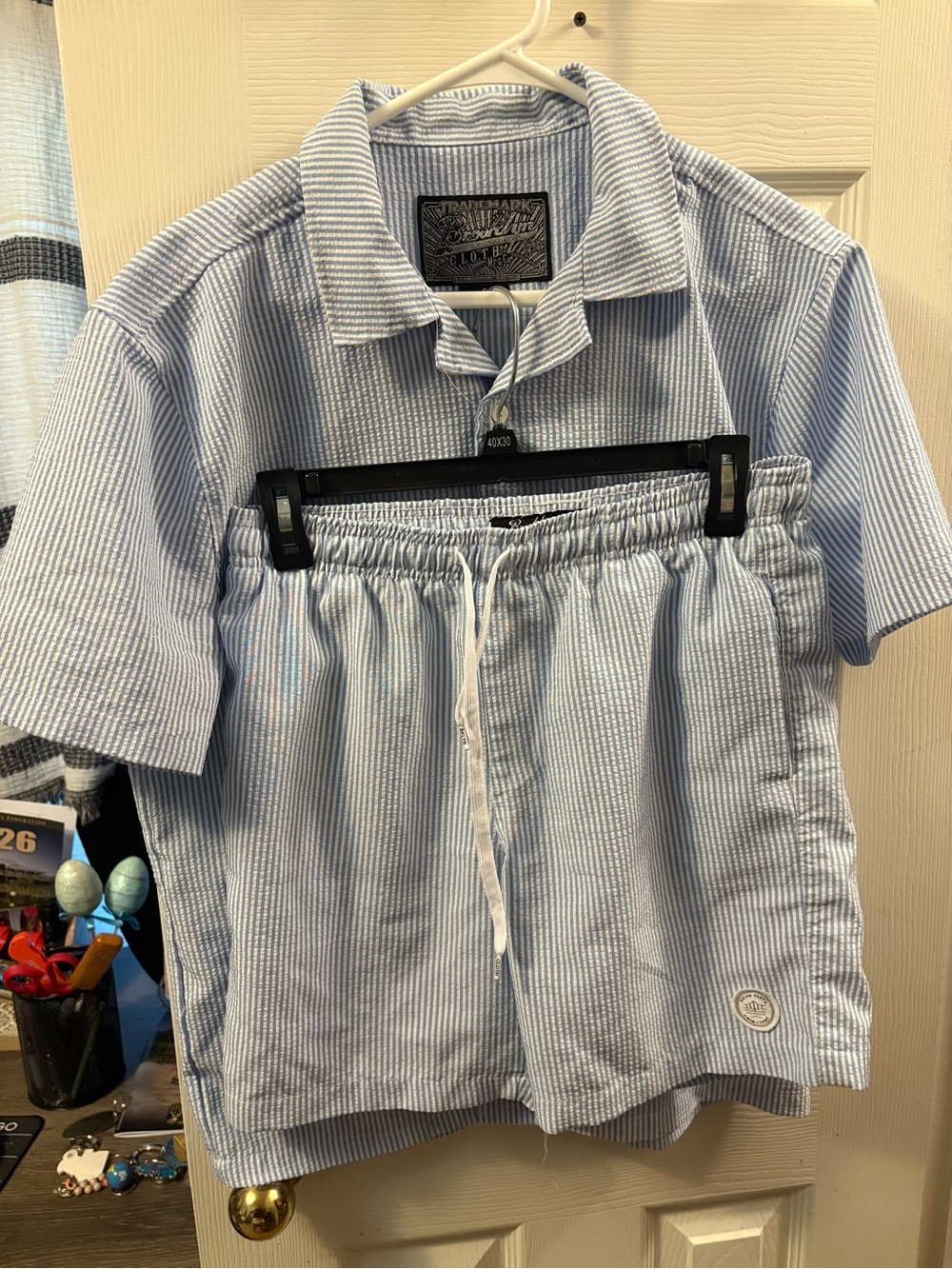 Brooklyn Cloth Light Blue & White Striped Seersucker Shirt